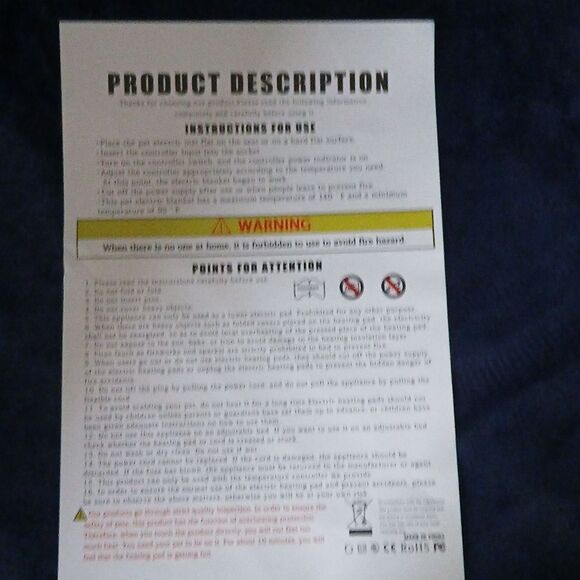 Pet Electric Pas Mat Blanket   Soft Removeable Cover  Measures 18"x27"  NEW - Picture 3 of 4